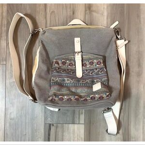 Beautiful Preloved Canvas Artisan multi way Aztec Pattern Convertible Bag